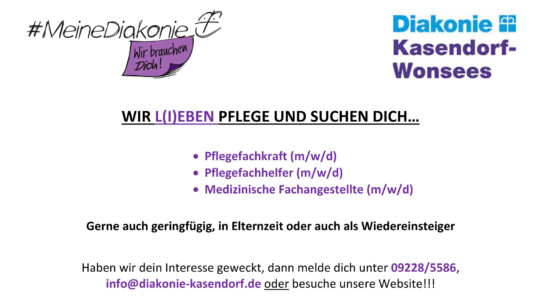 Wir L(I)EBEN Pflege und suchen Dich!